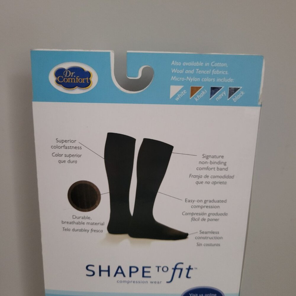 Dr Comfort Shape to Fit Compression Dress Socks Men's SMALL 10-15 mmHg WHITE - Picture 7 of 10